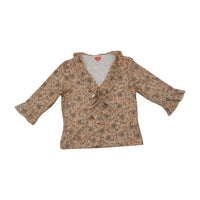 Blusa Outfit com Folhos à Frente e estampado Paisley