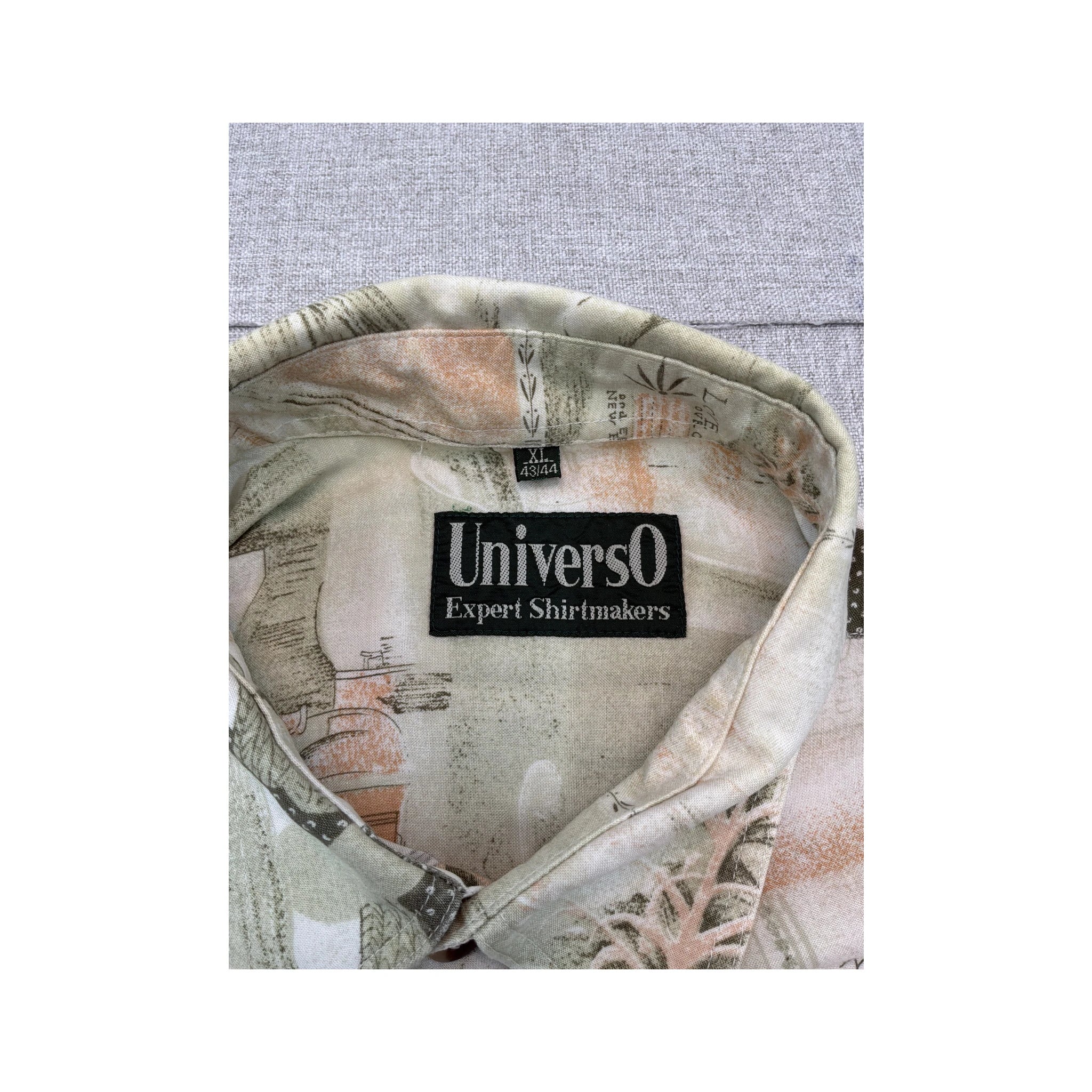 UniversO Abstract Scenic Print Button Up Shirt
