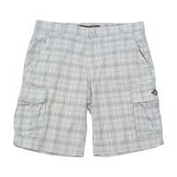 Bear Surfboards Plaid Cotton Cargo Shorts