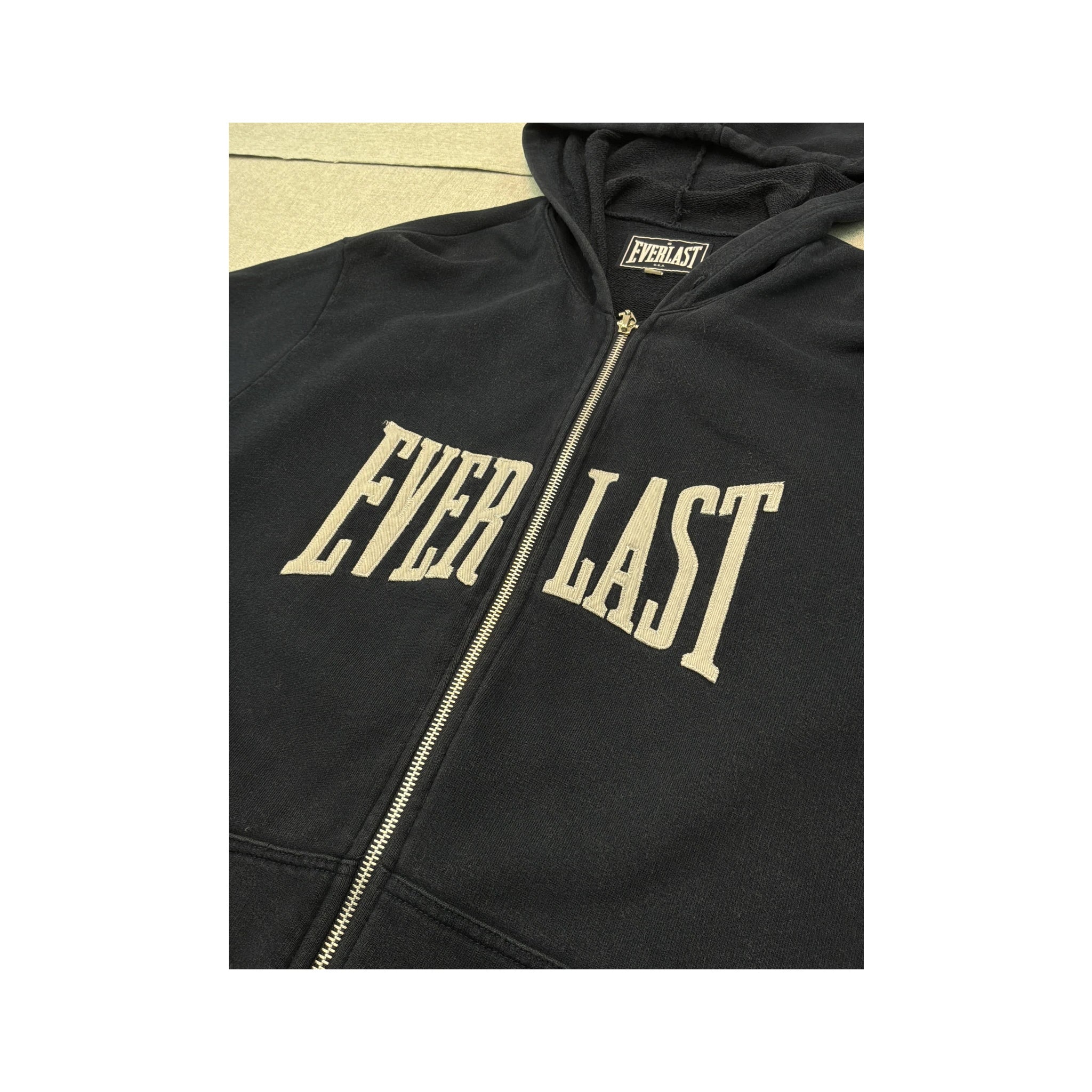 Everlast Vintage Navy Cotton Full Zip Logo Hoodie