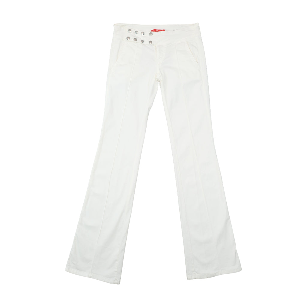 White Flared Sailor Pants