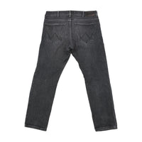 Wrangler Washed Black Cotton Blend Slim Straight Jeans