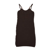 Mini vestido de malha vintage castanho com alças