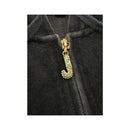 Juicy Couture Black Velour Zip Up Hoodie