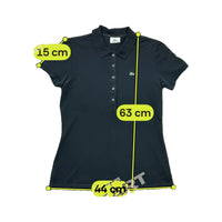 Lacoste Black Cotton Pique Fitted Polo