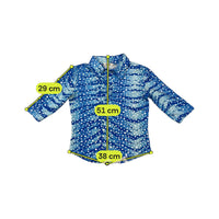 ID.IM Blue Polka Dot Abstract Print Silk Shirt