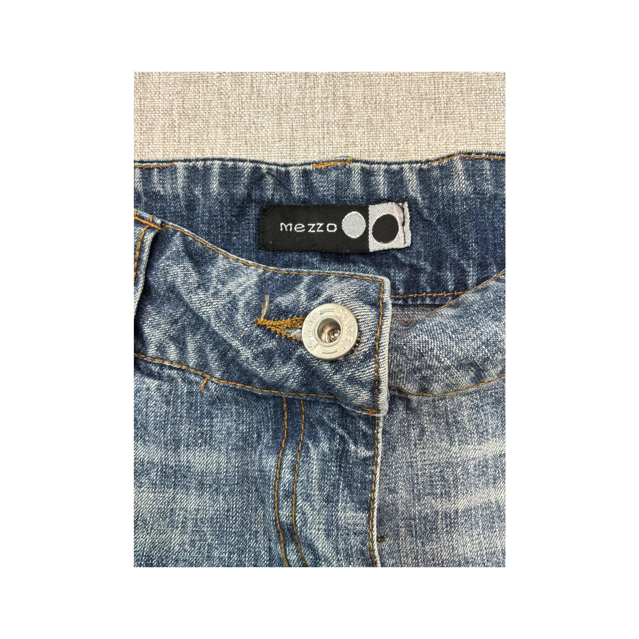 Mezzo Faded Pleated Denim Mini Skort