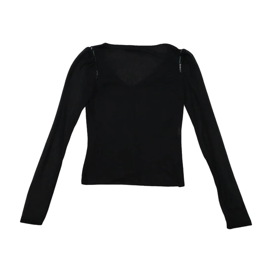Rossella Sport Vintage Black Sheer Sequin Detail Polyester Blouse