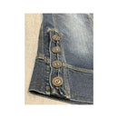 Marello Marani Vintage Denim Midi Skirt with Side Button Tab Details