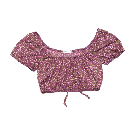 Phard Girl Floral Puff Sleeve Crop Blouse