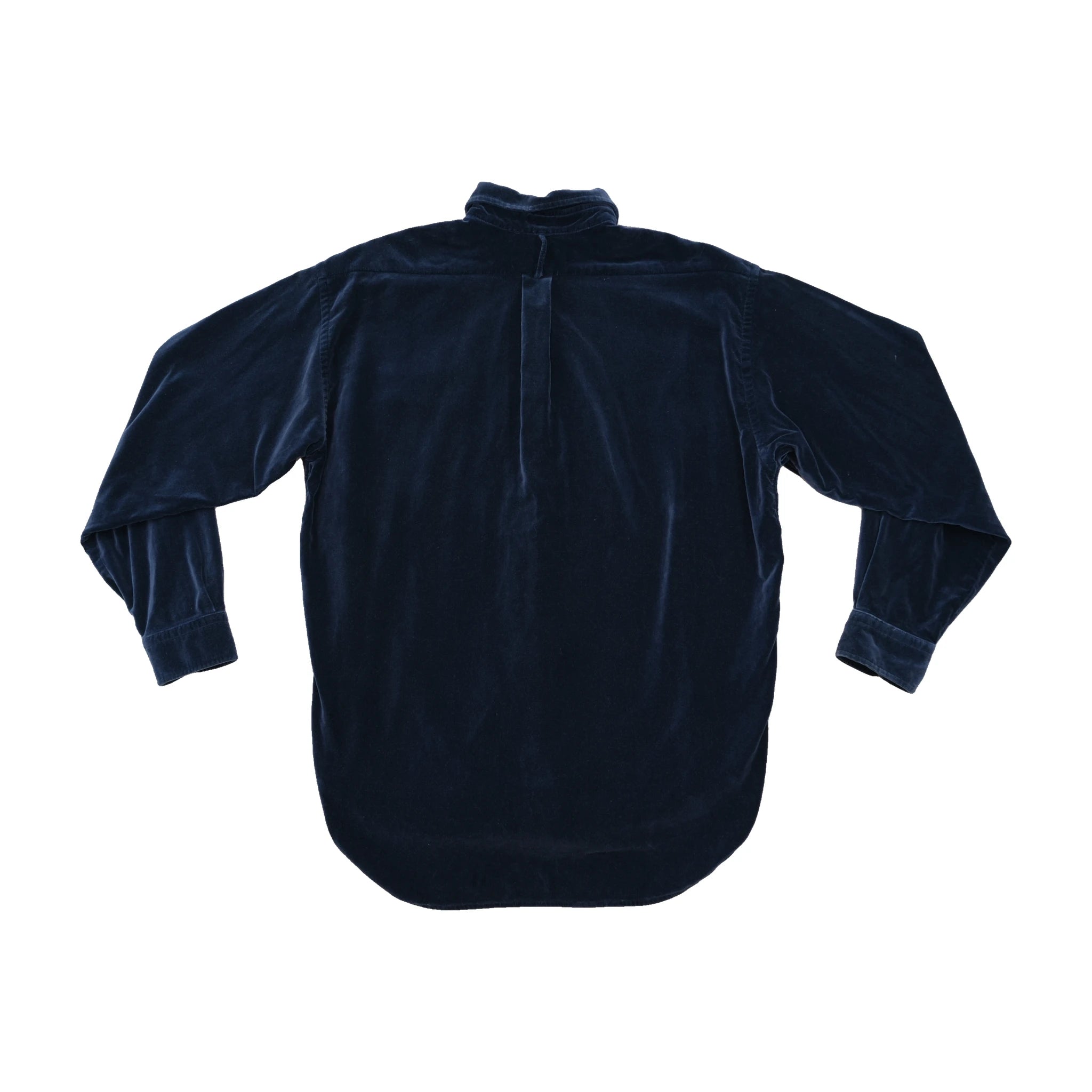 Replay Navy Cotton Velvet Button-Down Shirt