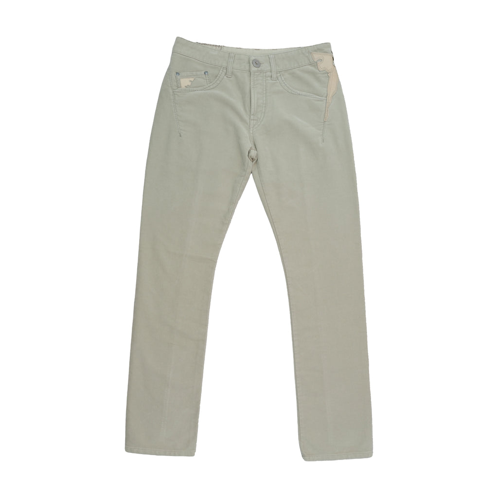 Marithé + François Girbaud Beige Embroidered Flap Pocket Five-Pocket Jeans