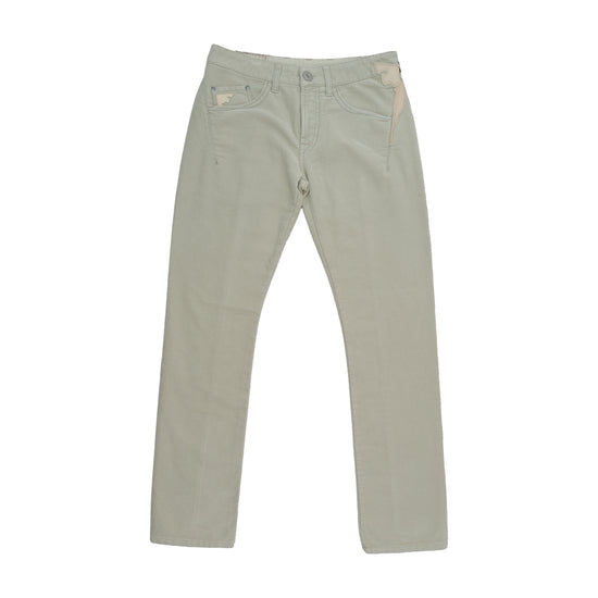 Marithé + François Girbaud Beige Embroidered Flap Pocket Five-Pocket Jeans