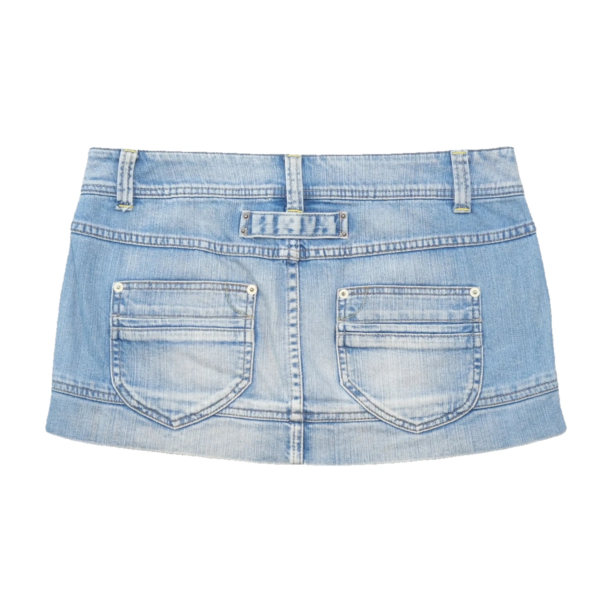 Benetton Jeans Y2K Light Wash Cotton Denim Mini Skirt (Repriced)