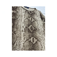 Life Style Snakeskin Print Mesh Shirt (Smartsizer)