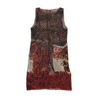 Vestido Midi sem mangas com Patchwork de estampado de Leopardo