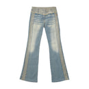 Mitequi Distressed Panel Flare Jeans