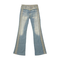 Mitequi Distressed Panel Flare Jeans