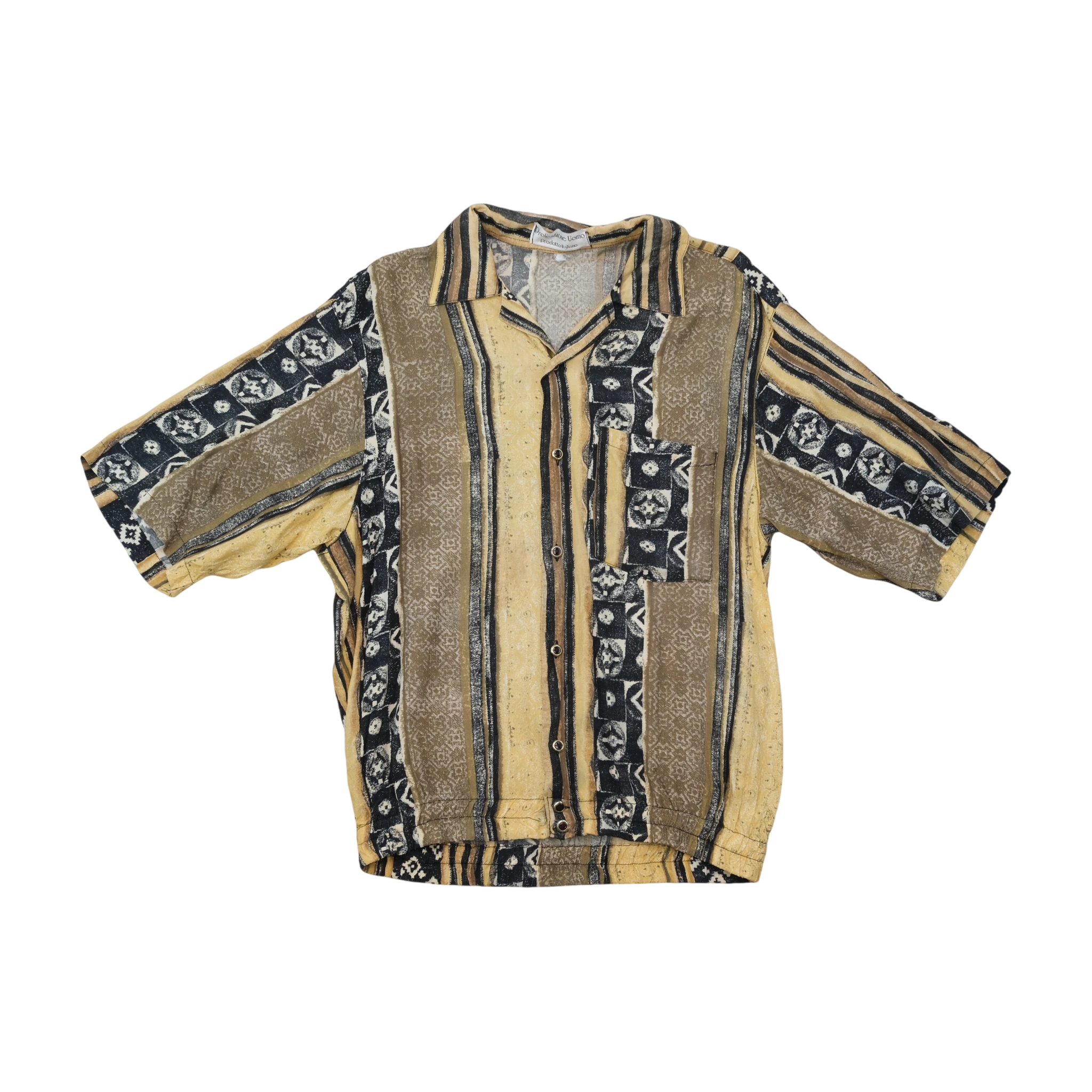 Camisa Professione Uomo vintage com riscas Geométricas e Molas