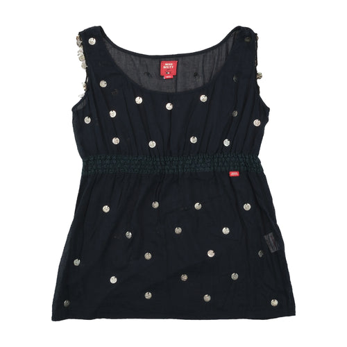 Miss Sixty Embellished Sheer Cotton Tank Top