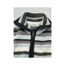 emo! Striped Zip Front Knit Sweater