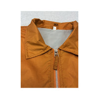 Vintage Orange Lightweight Polyester Zip Front Jacket with Point Collar