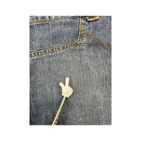 Fishbone Studded Denim Mini Skirt