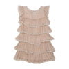 Blugirl by Blumarine Beige Tiered Lace Trim Silk Dress