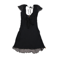 Killah Sheer Flutter Sleeve Tie Front Dress
