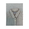 Féminin Creations Brown Striped Short Sleeve Button Up Shirt