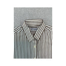 Féminin Creations Brown Striped Short Sleeve Button Up Shirt