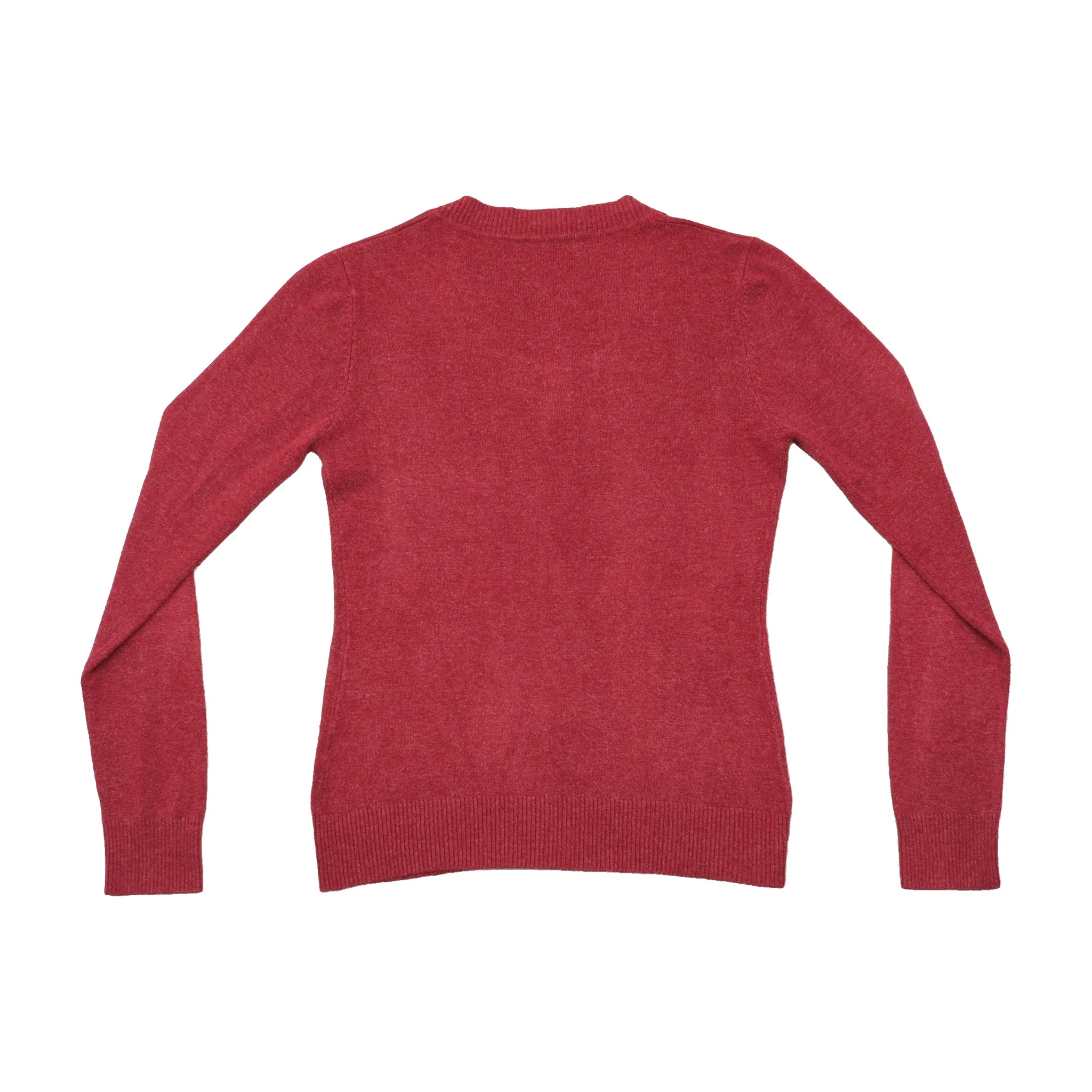 Casaco de malha vintage vermelho com Botões à Frente