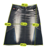 Onyx Jeans Vintage Y2K Faded Spray Bleach Contrast Panel Cotton Denim Skirt