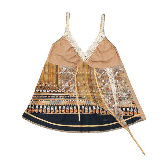 Rinascimento Lace Trim Patchwork Sequin Tank Top