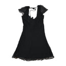 Killah Sheer Flutter Sleeve Tie Front Dress