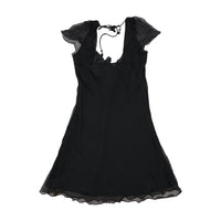 Killah Sheer Flutter Sleeve Tie Front Dress