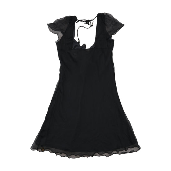 Killah Sheer Flutter Sleeve Tie Front Dress