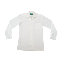 Camisa de Vestir Cauda vintage branca em poliéster e algodão com Punho Duplo