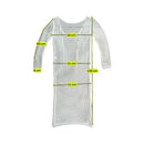Vintage Open-Knit Grid Pattern Long-Sleeve Midi Dress