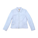 Vintage Merilleno Light Blue Leather Zip Jacket