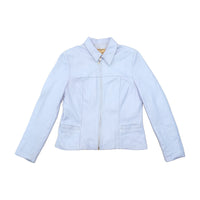 Vintage Merilleno Light Blue Leather Zip Jacket
