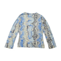 Blue Mesh Snakeprint Shirt