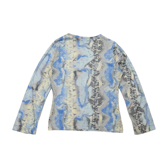 Sasch Blue Snakeskin Print Long Sleeve Shirt
