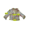 Blusa Transparente Sonia Fortuna floral com Folhos à Frente
