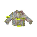 Blusa Transparente Sonia Fortuna floral com Folhos à Frente