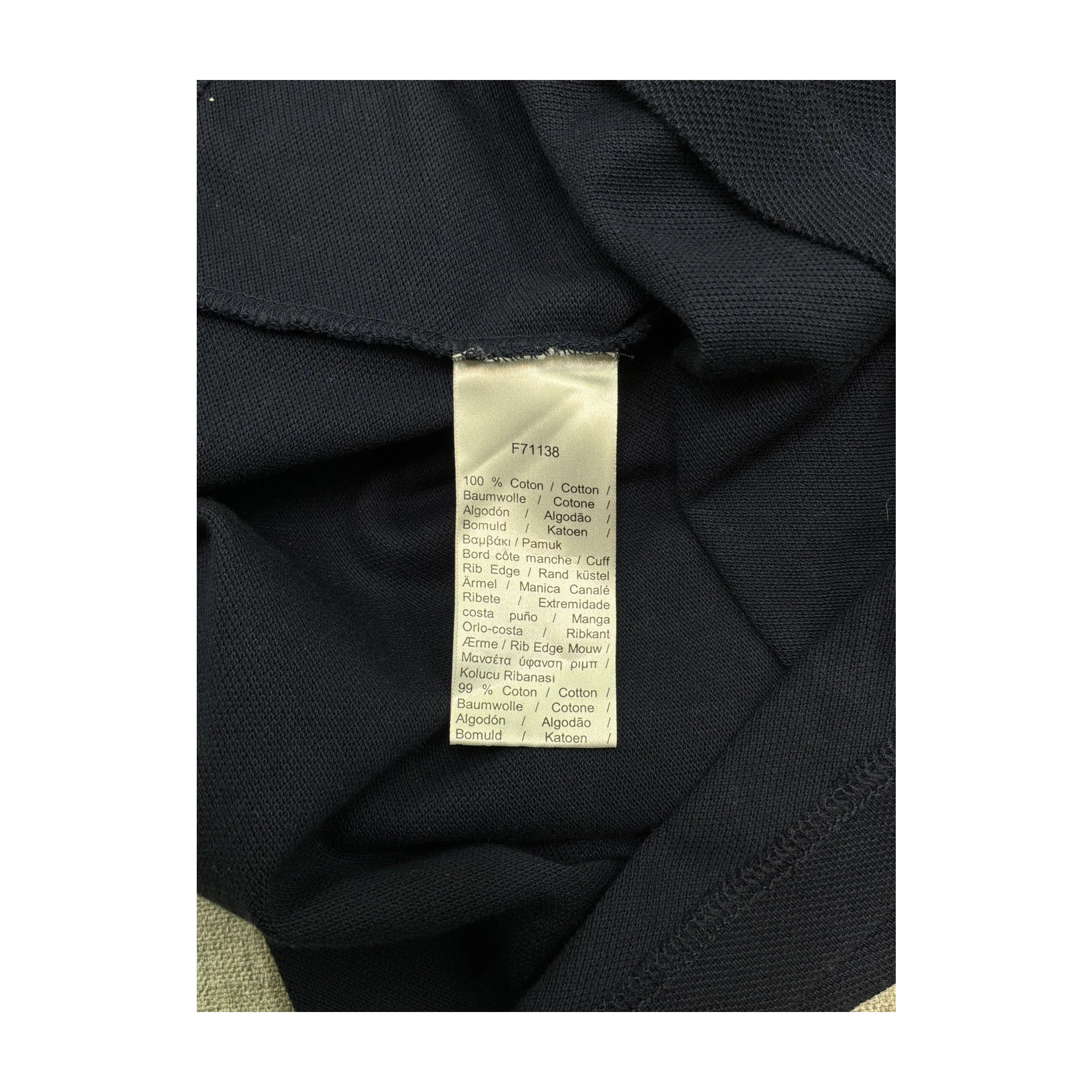 Lacoste Slim Fit Navy Striped Collar Cotton Polo Shirt