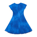 Vestido Transparente Onyx azul em Rede com Bainha Esvoaçante