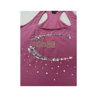 Just Cavalli Sequin Logo Racerback Cotton Tank Top