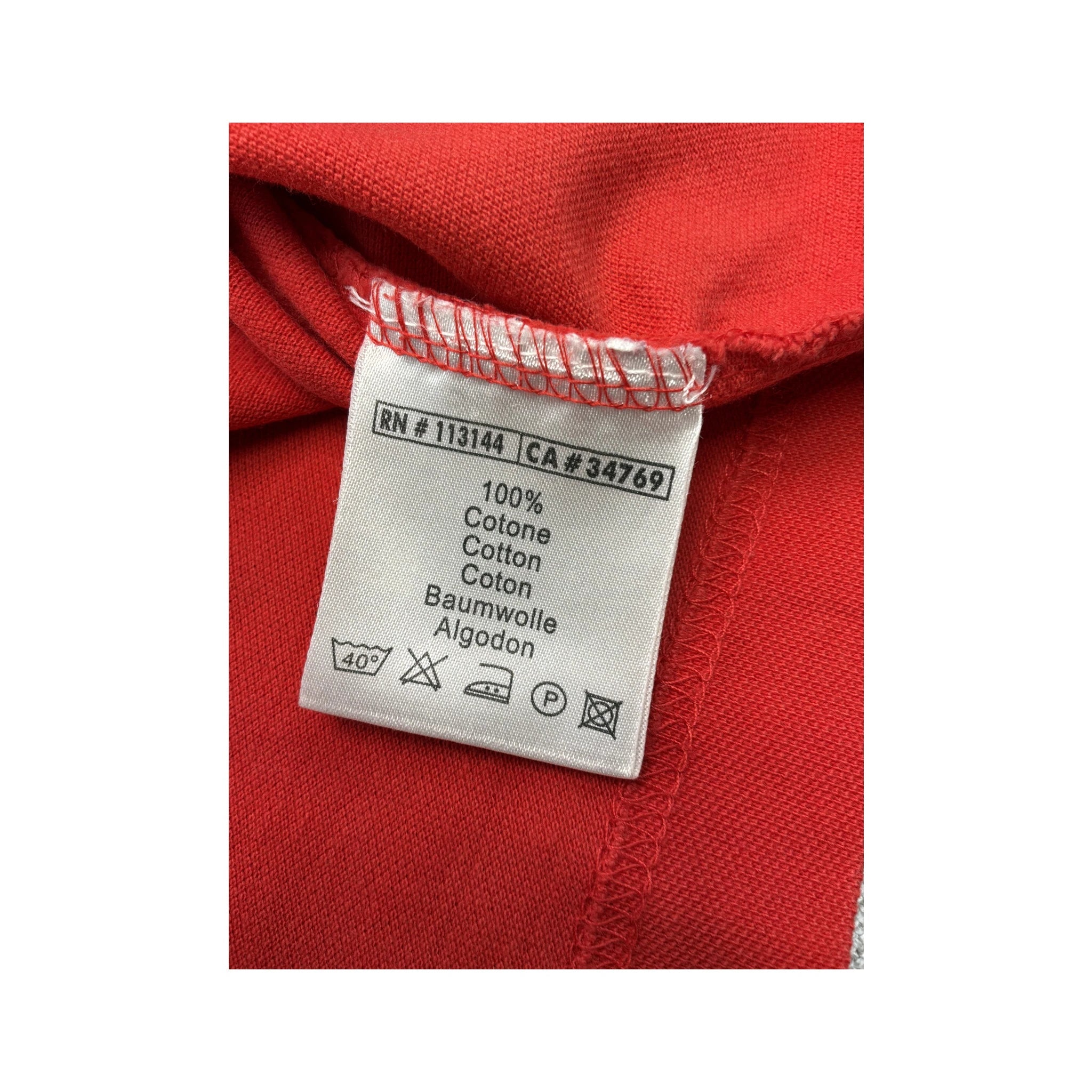 Polo Kappa em piqué de algodão vermelho com logótipo