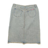 Kookai Light Wash Denim Midi Skirt with Raw Frayed Hem